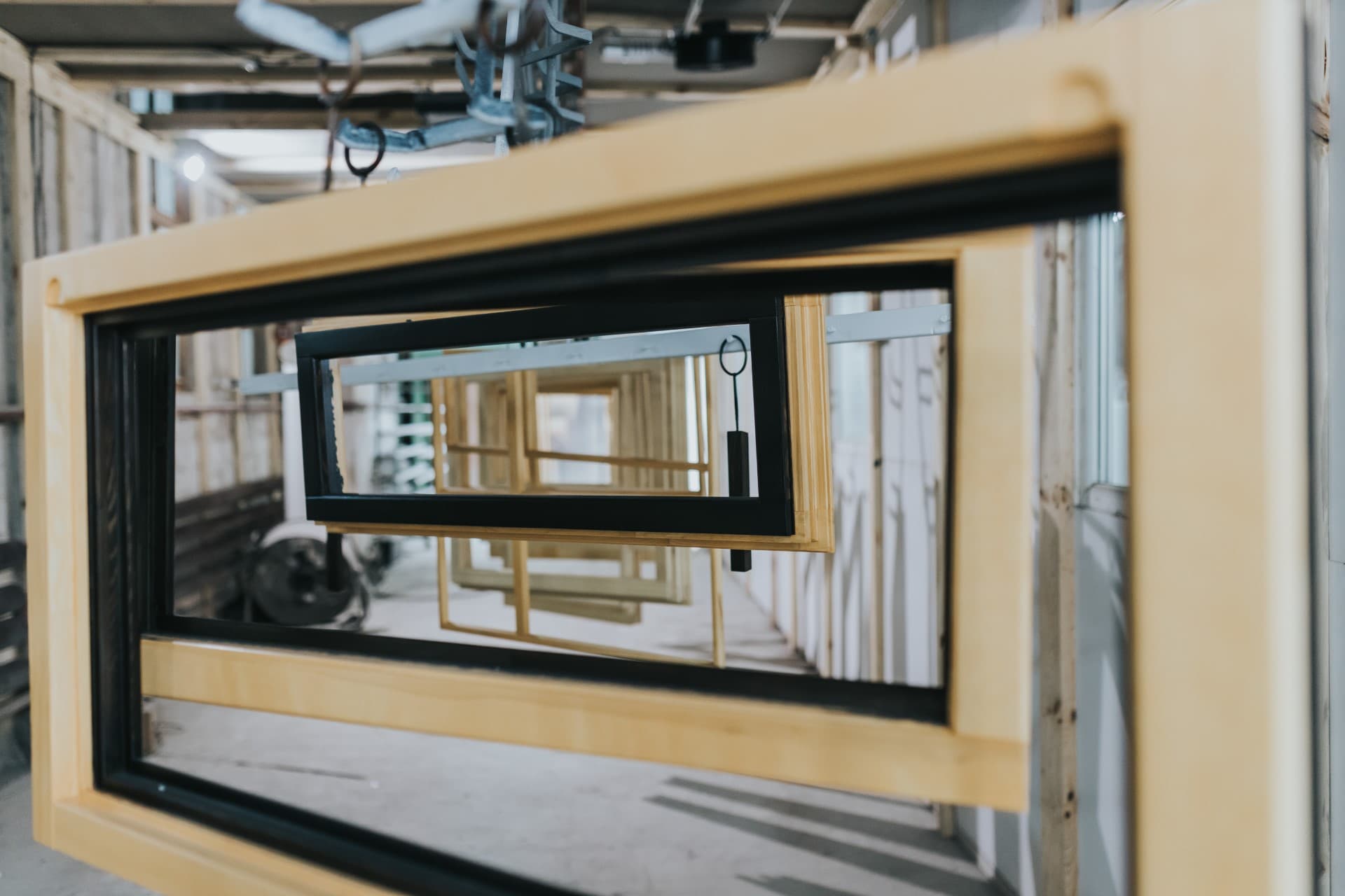 Window frames prepared for installation